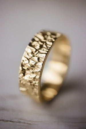 Wedding bands set for couple, rock textured rings - Eden Garden Jewelry™