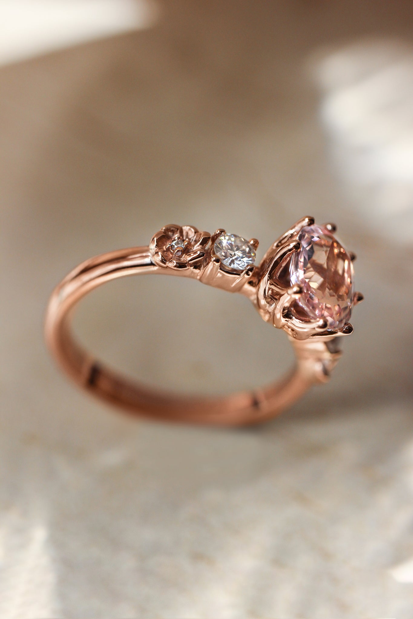 Oval morganite engagement ring - Eden Garden Jewelry™