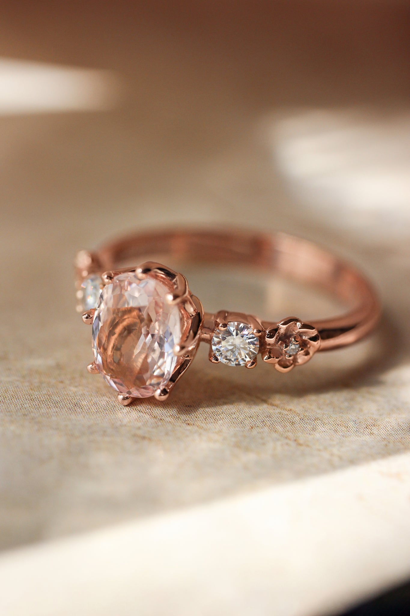 Oval morganite engagement ring - Eden Garden Jewelry™