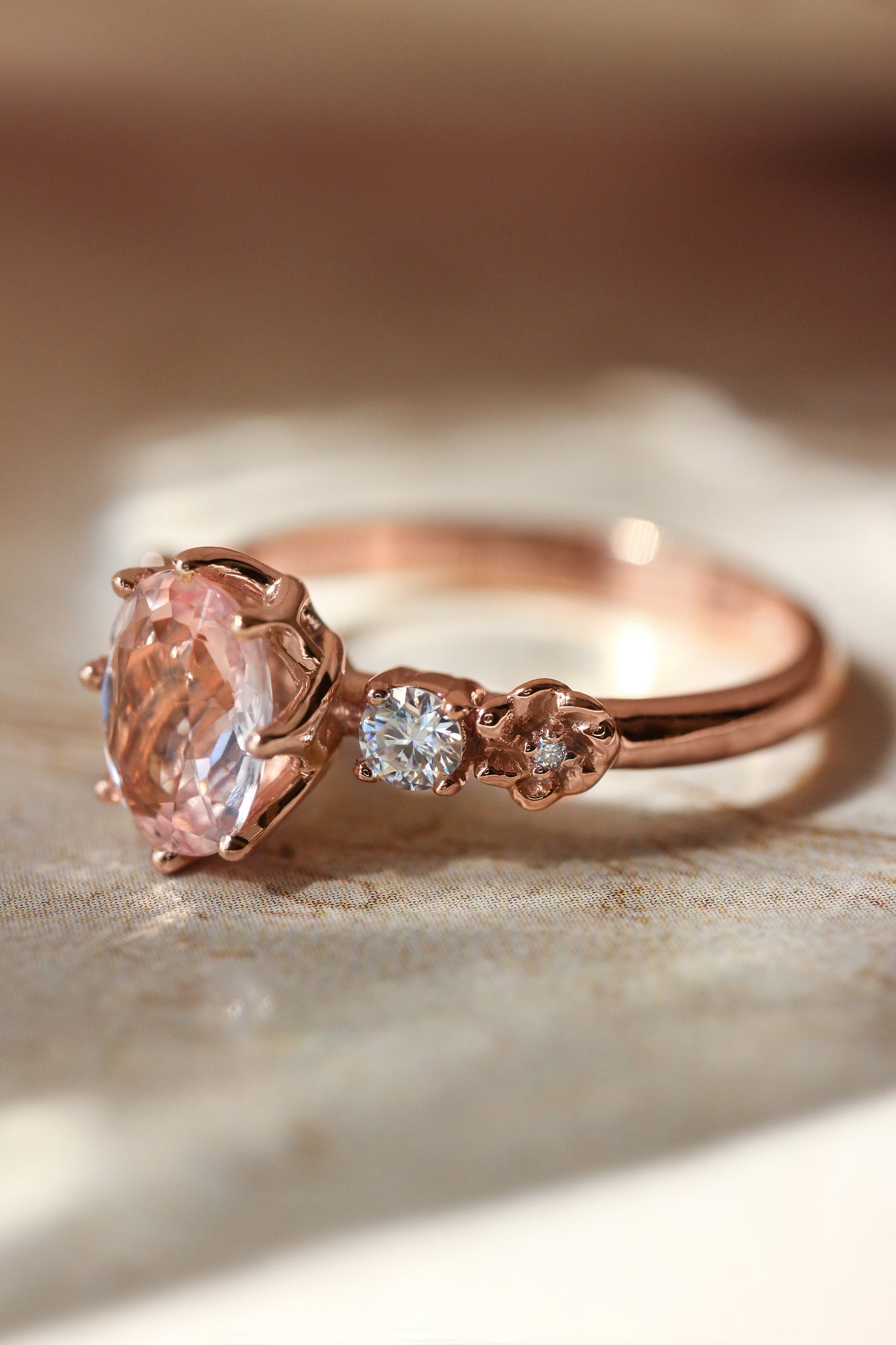 Oval morganite engagement ring - Eden Garden Jewelry™