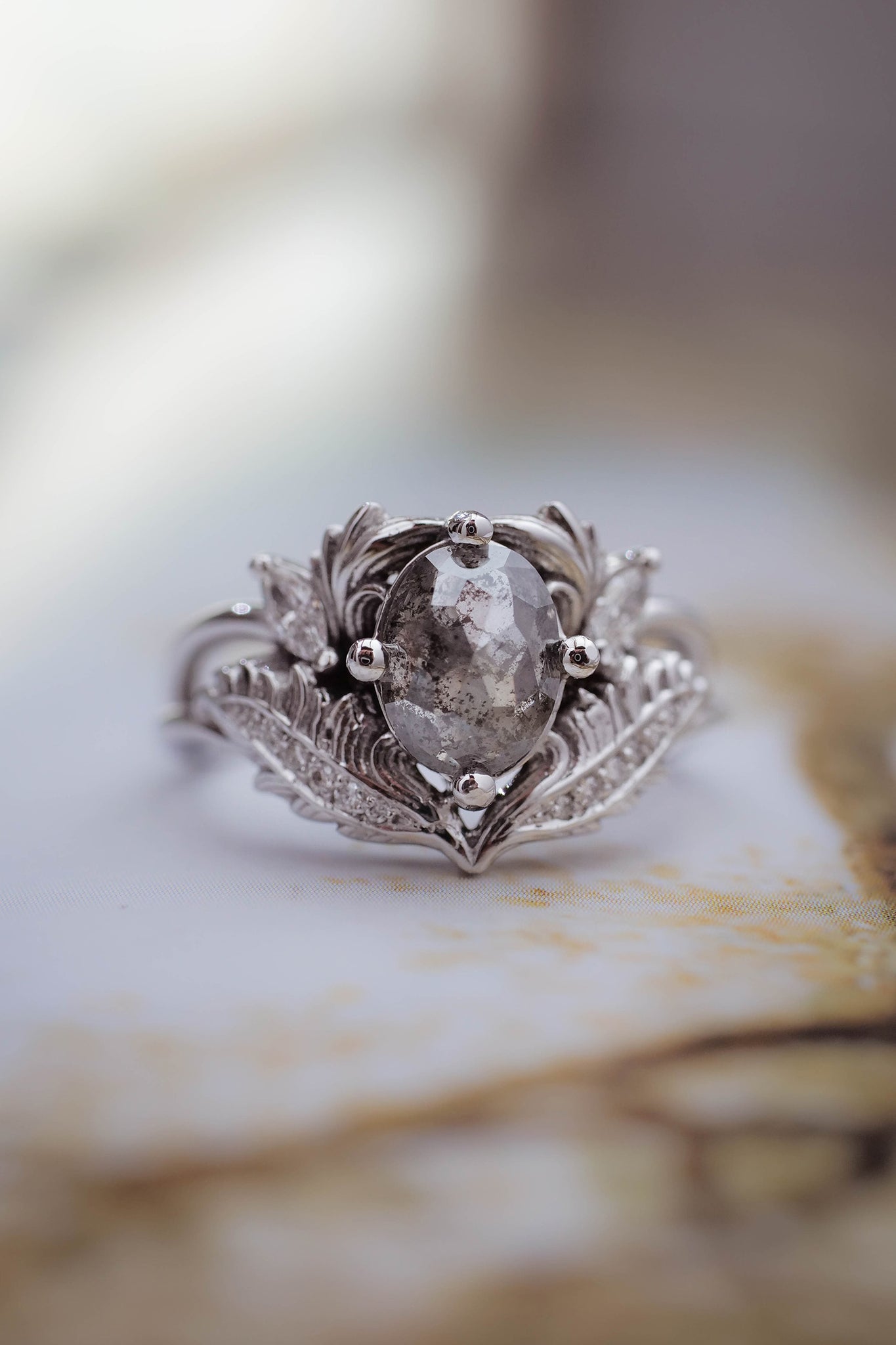 Adonis | oval gemstone setting with marquises - Eden Garden Jewelry™