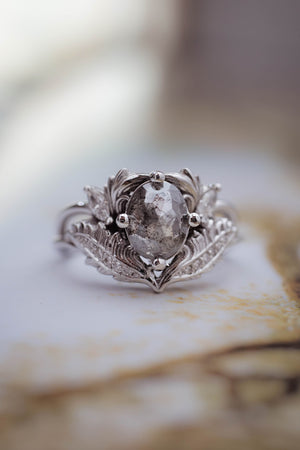 Salt & pepper diamond engagement ring / Adonis - Eden Garden Jewelry™