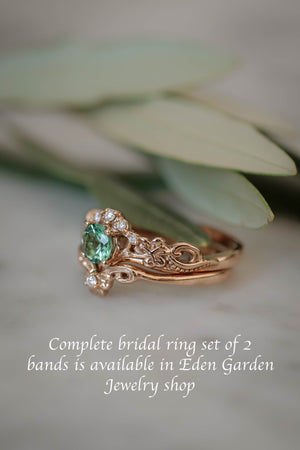 Mint green tourmaline engagement ring / Horta - Eden Garden Jewelry™