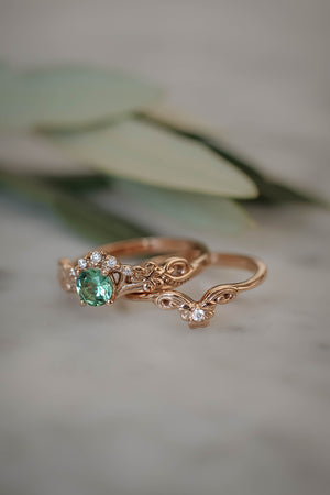 Horta | custom bridal ring setting, engagement & wedding band set - Eden Garden Jewelry™