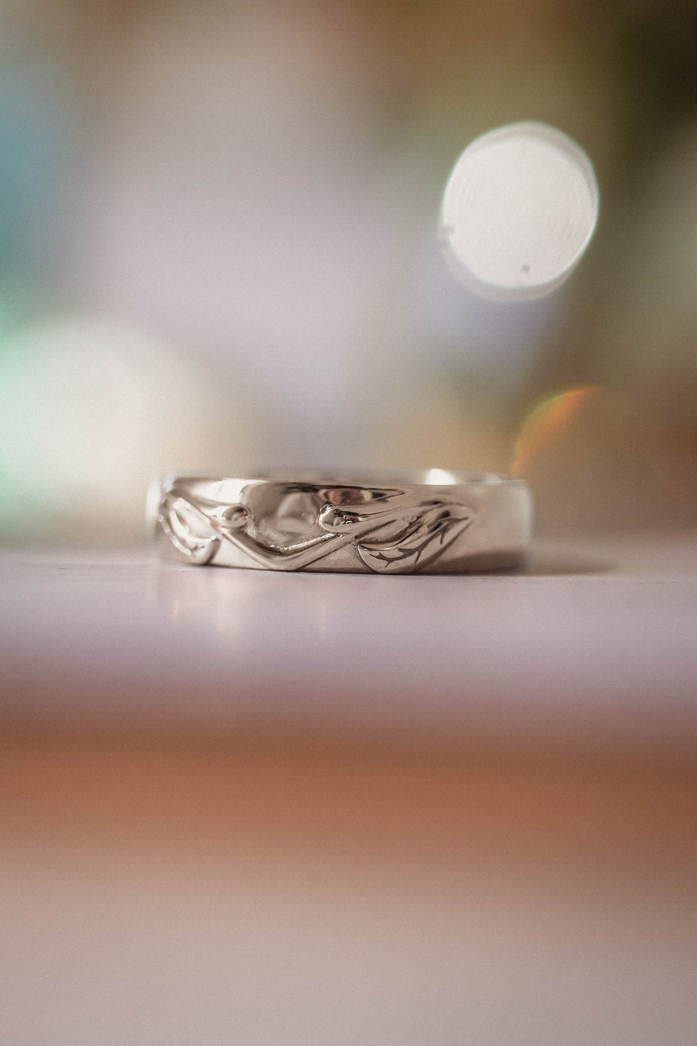 Nature themed wedding band for man / Wisteria - Eden Garden Jewelry™