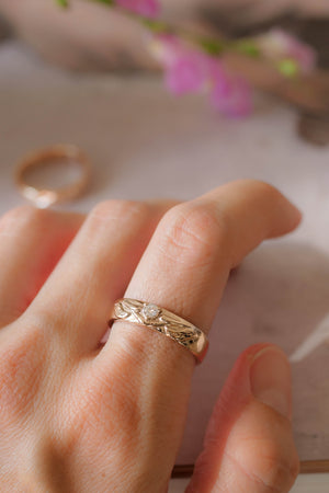 Nature wedding band set for couple / Wisteria - Eden Garden Jewelry™