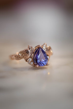 Tanzanite and diamonds engagement ring / Vineyard - Eden Garden Jewelry™