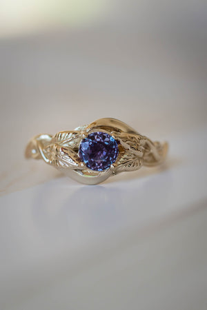 Alexandrite engagement ring / Azalea - Eden Garden Jewelry™