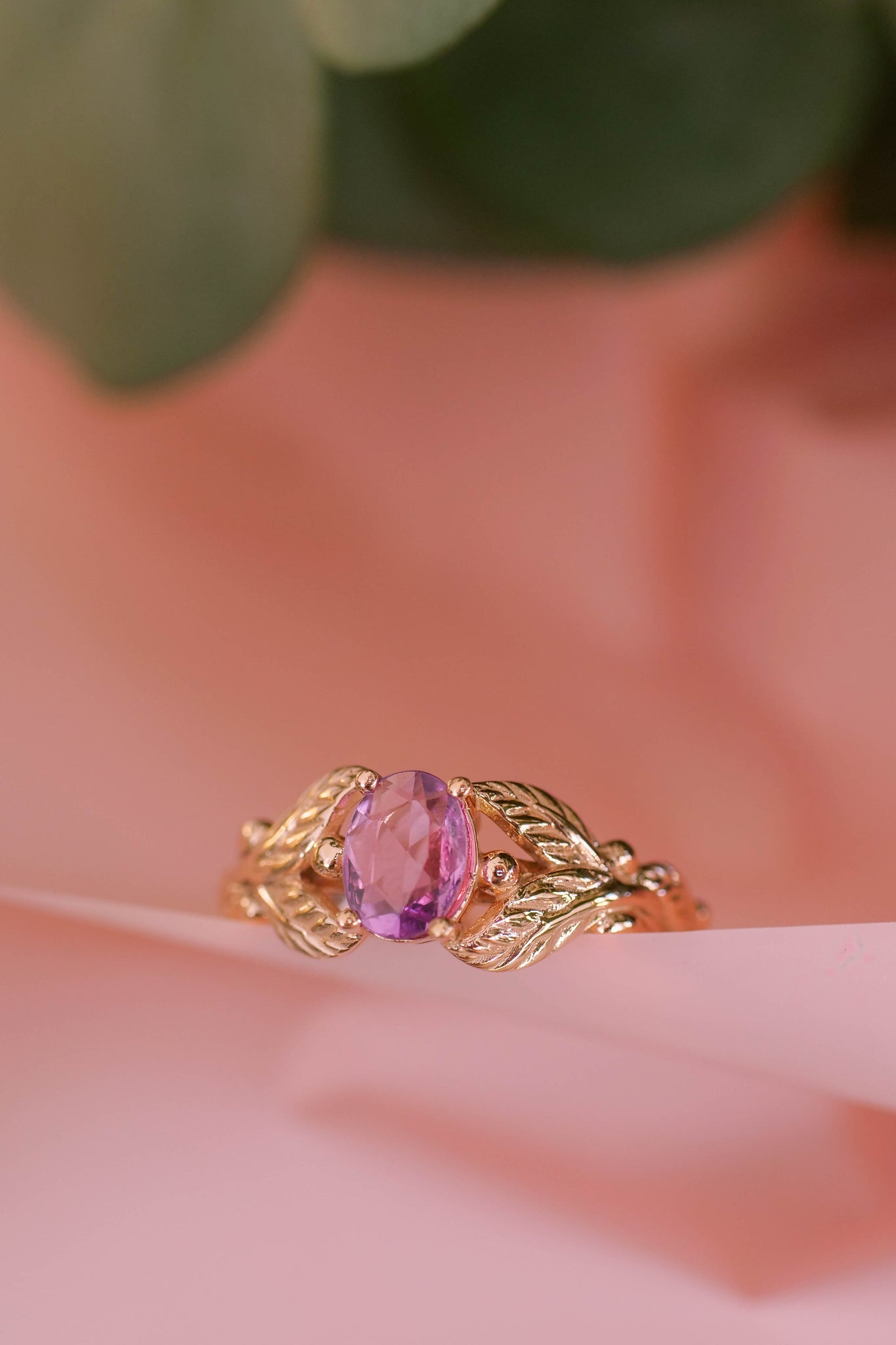 Pink sapphire engagement ring / Cornus - Eden Garden Jewelry™