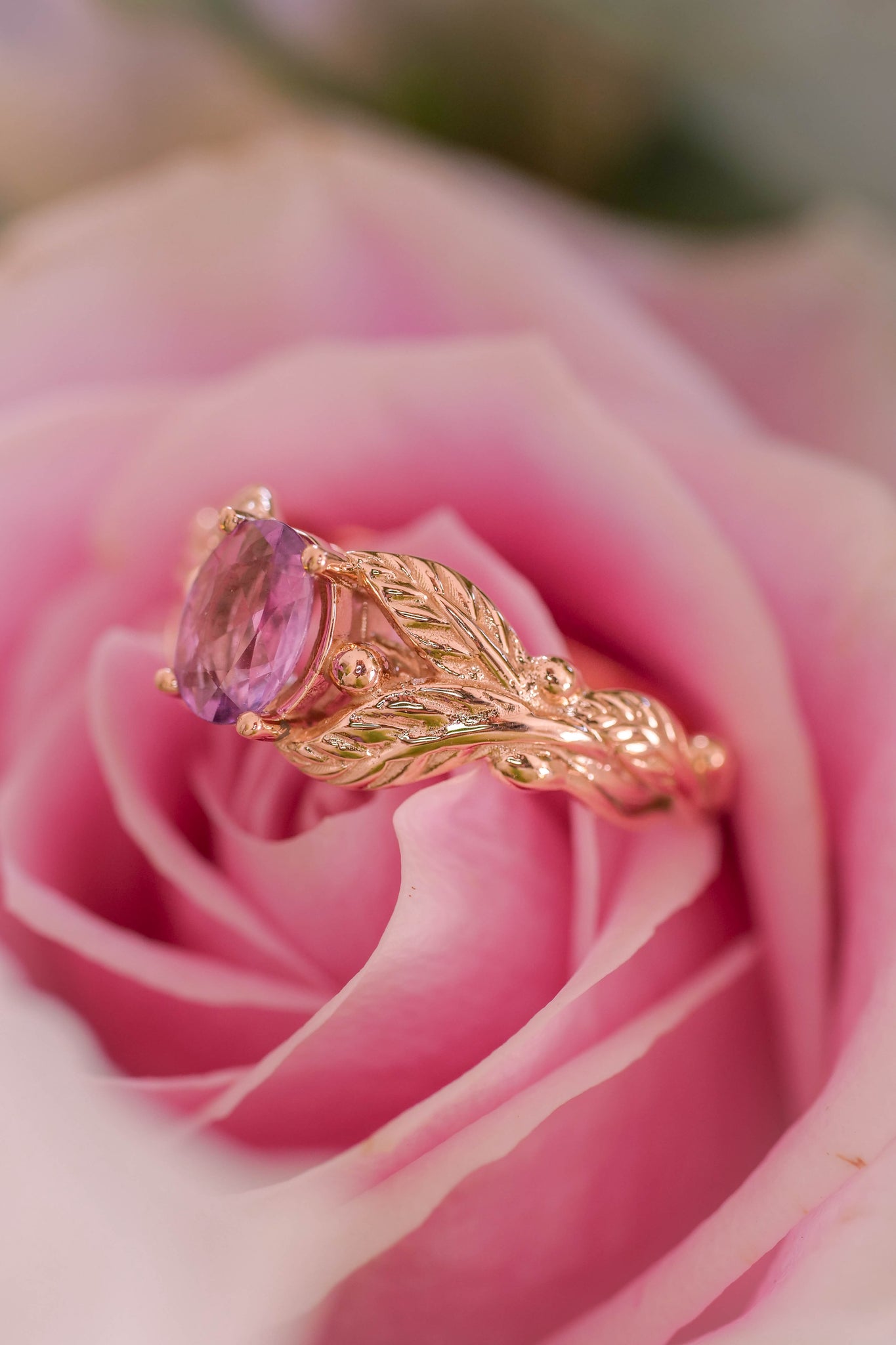 Pink sapphire engagement ring / Cornus - Eden Garden Jewelry™