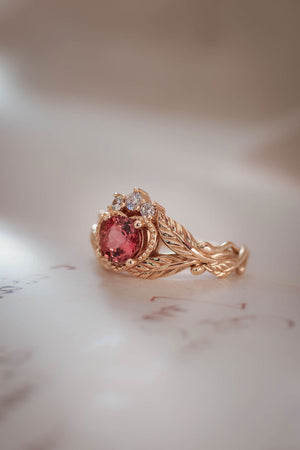 pink tourmaline engagement ring