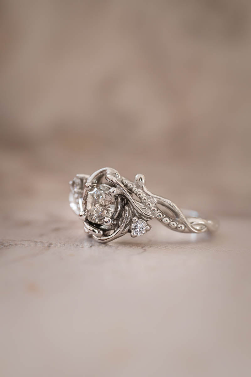 Salt & pepper diamond engagement ring  / Undina - Eden Garden Jewelry™