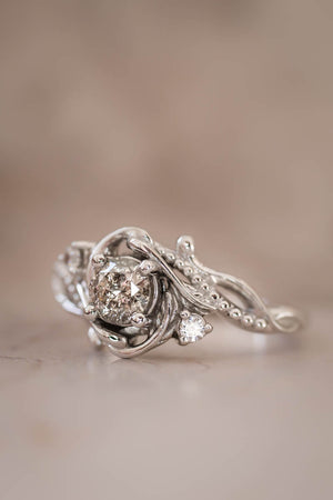 Salt & pepper diamond engagement ring  / Undina - Eden Garden Jewelry™