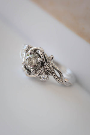 Salt & pepper diamond engagement ring  / Undina - Eden Garden Jewelry™