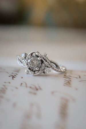 Salt & pepper diamond engagement ring  / Undina - Eden Garden Jewelry™