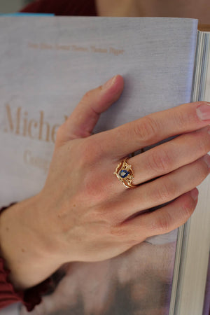 ring with sapphire and diamonds