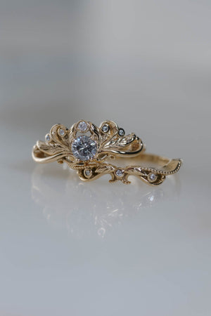 salt and pepper diamond wedding ring in yellow gold 14K