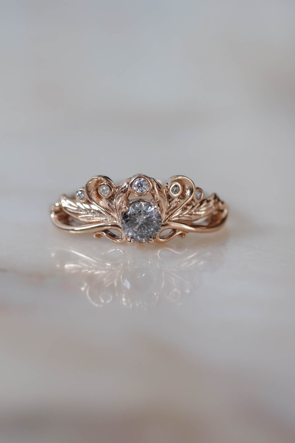 vintage salt and pepper diamond ring