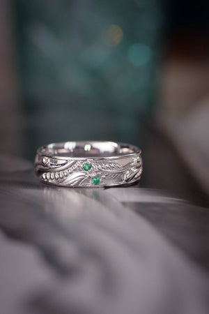 Nature inspired wedding band for man / Callisto - Eden Garden Jewelry™