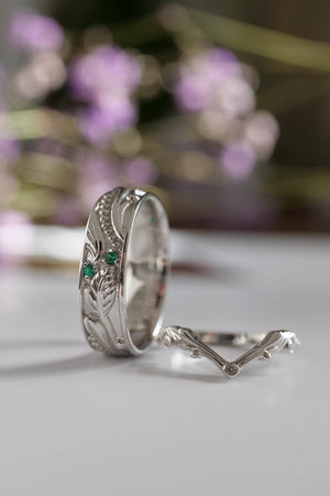 Nature inspired wedding band for man / Callisto - Eden Garden Jewelry™