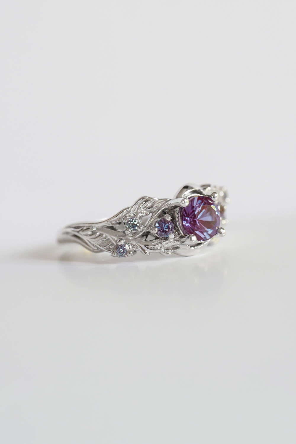 Alexandrite ring set for engagement / Japanese Maple - Eden Garden Jewelry™