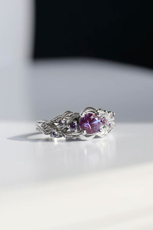 Nature inspired alexandrite engagement ring / Japanese Maple - Eden Garden Jewelry™