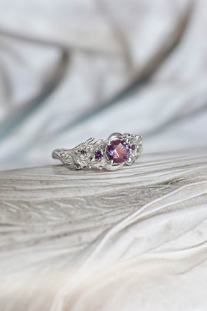 Nature inspired alexandrite engagement ring / Japanese Maple - Eden Garden Jewelry™