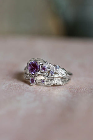 Nature inspired alexandrite engagement ring / Japanese Maple - Eden Garden Jewelry™