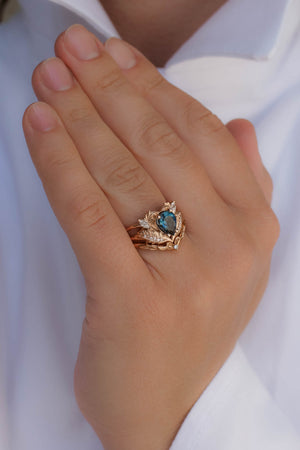 Vintage inspired rings with blue topaz / Adonis - Eden Garden Jewelry™