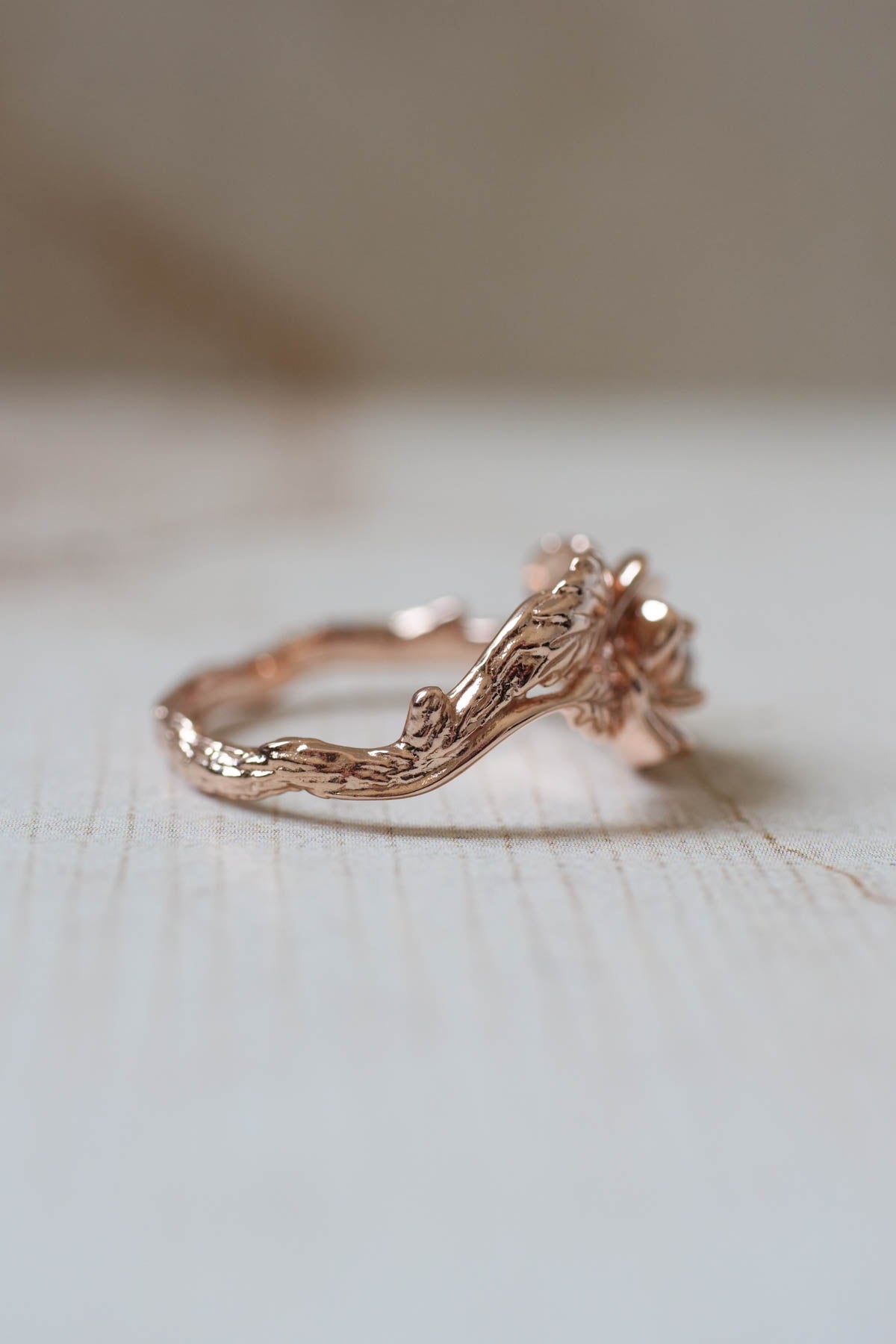 Floral engagement ring in rose gold / Blooming Rose - Eden Garden Jewelry™