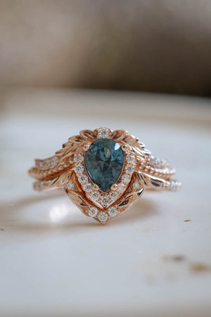 Montana blue sapphire engagement ring, alternative proposal ring / Lyonella - Eden Garden Jewelry™