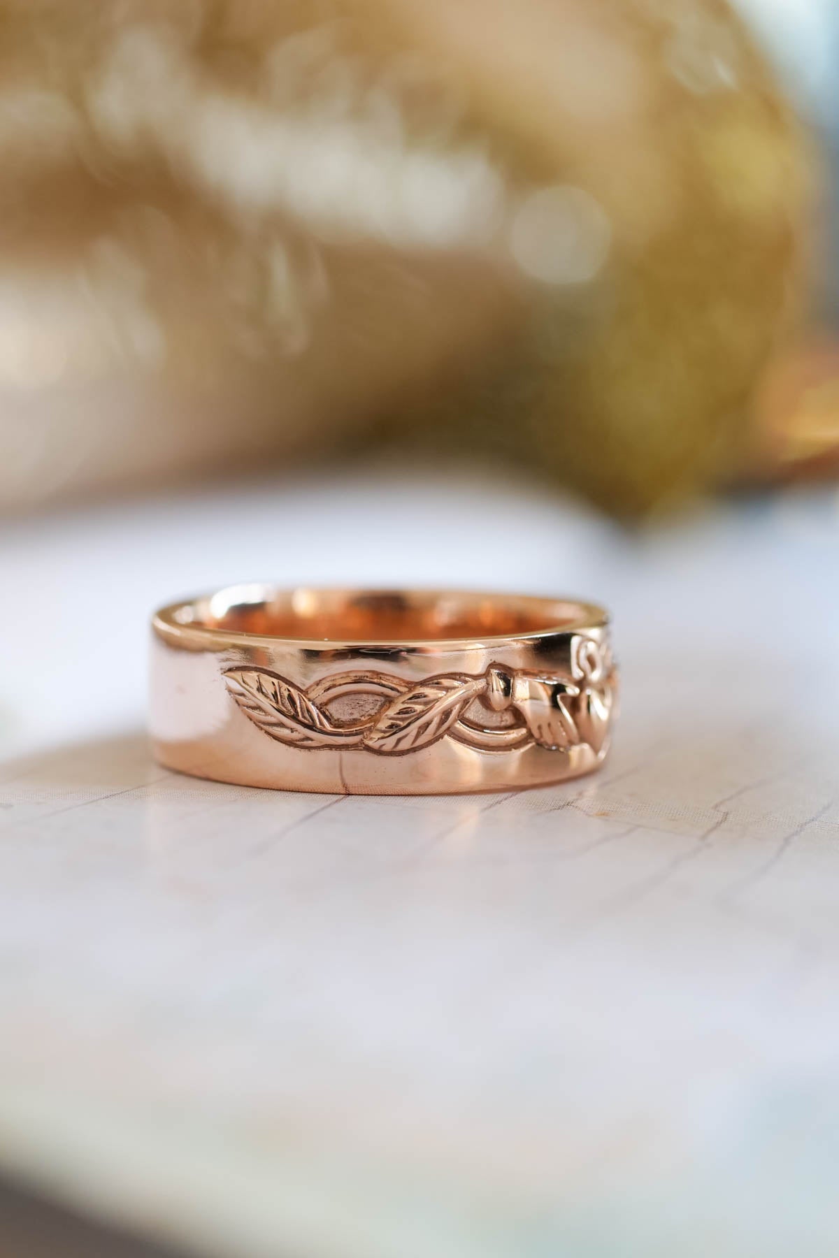 Gold Claddagh ring for men, Celtic wedding band - Eden Garden Jewelry™