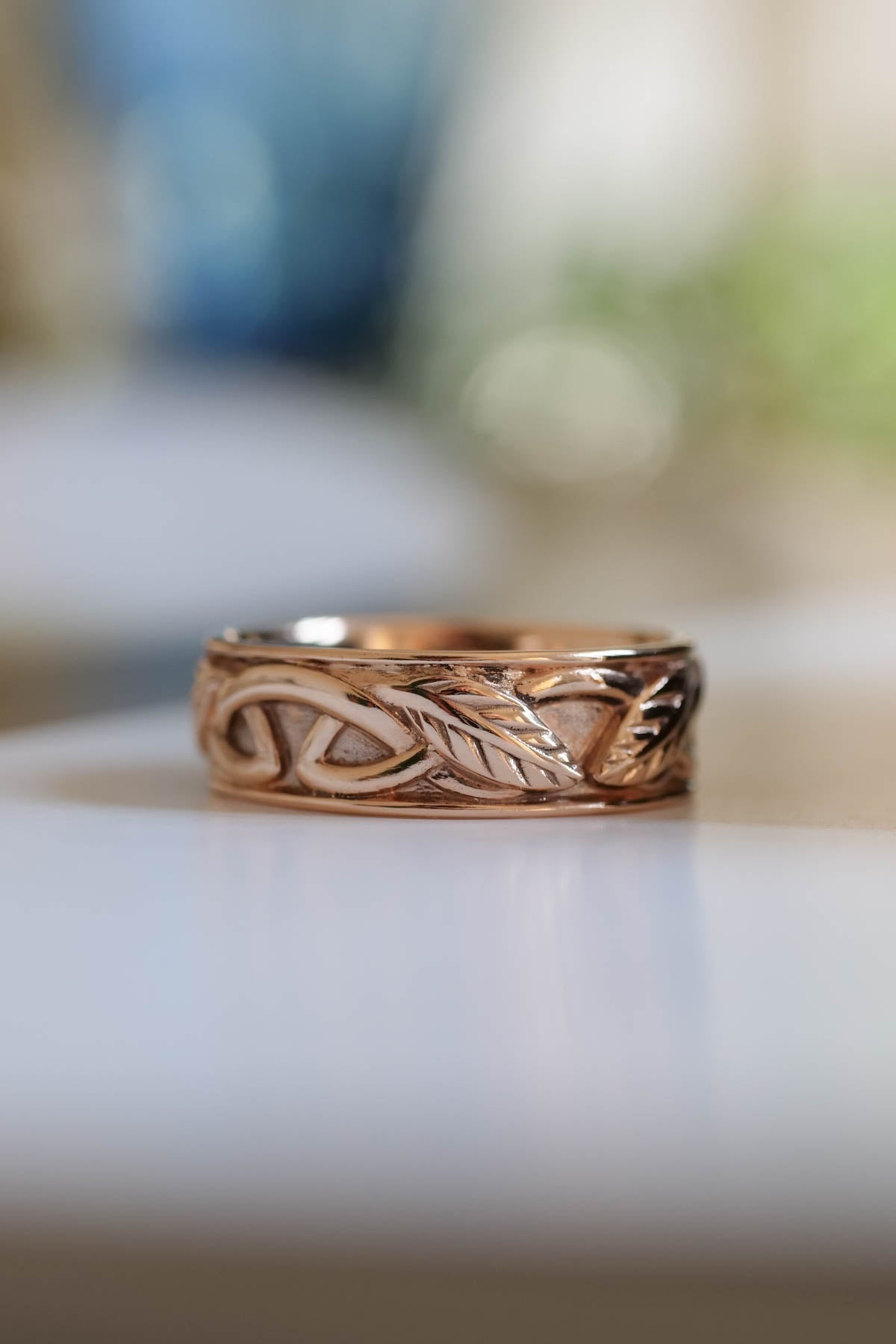 Mens Celtic knot wedding band, Irish inspired ring - Eden Garden Jewelry™