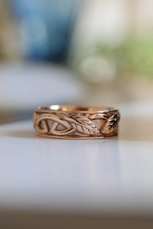 Mens Celtic knot wedding band, Irish inspired ring - Eden Garden Jewelry™