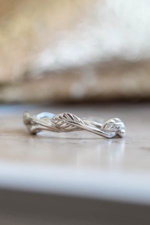 Curved twig ring, matching wedding band for our leaves rings - Eden Garden Jewelry™