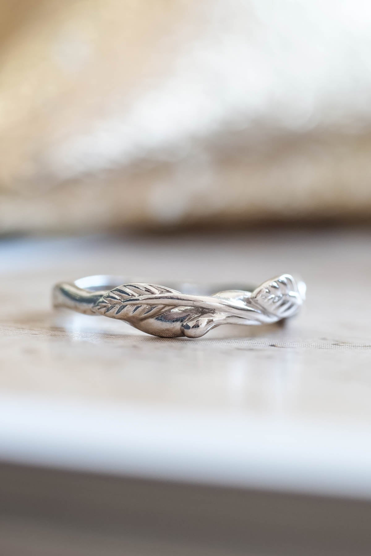 Curved twig ring, matching wedding band for our leaves rings - Eden Garden Jewelry™