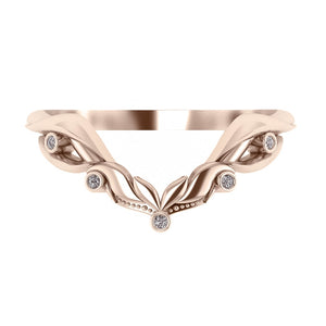 Lida | matching wedding band with 5 diamonds - Eden Garden Jewelry™