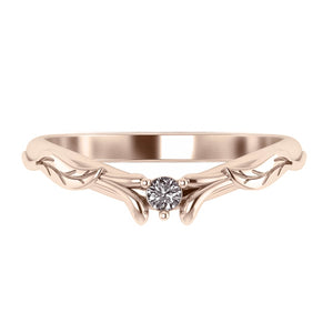 Wisteria | matching wedding band with diamond - Eden Garden Jewelry™