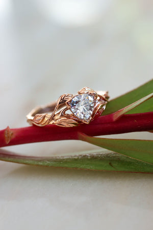 Trillion cut moissanite ring / Clematis - Eden Garden Jewelry™