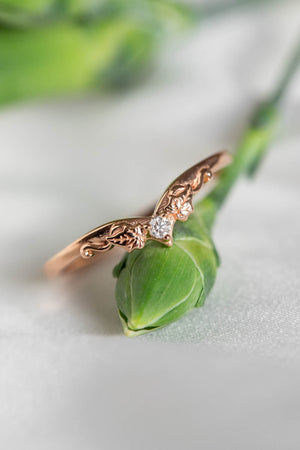 Nature inspired engagement ring with natural salt and pepper diamond / Ariadne - Eden Garden Jewelry™