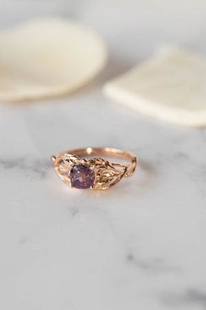 Cushion cut natural sapphire engagement ring, gold twig promise ring with sapphire / Tilia - Eden Garden Jewelry™