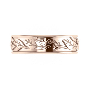 Man wedding band, matching leaf ring / Wisteria - Eden Garden Jewelry™