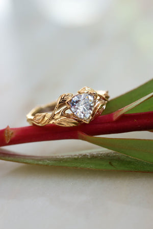 Trillion cut moissanite ring / Clematis - Eden Garden Jewelry™